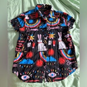Nooworks Lisa Congdon button up “magic” shirt XS